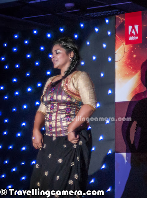 Yesterday most of the folks at Adobe Noida had great fun during Adobe Panache 2012, where many talented folks performed in front of huge audience. It was a wonderful evening with new faces singing on karaoke/guitar, dancing on different beats... Some of the guest performances happened which included stand-up comedy as well. Let's check out this Photo Journey to know more about it... The very first performance was a dance by two girls.. They were dancing on same song with in different styles... One of them was following classical steps and the other was continuing western steps on same beats... It was interesting to see two different genres of dance on same song at same point of time... Whole performance was planned is nice way and many times, the flow of dance was changed to highlight some of the steps from both styles...The second performance was a beautiful song... It takes a lot of courage to perform in front of Adobe Audience and especially singing is something that you need to plan in better way... Which song and for how much time :) All these faces were new to me, apart from guest performers. In fact, today we were discussing the same during lunch that Adobe India campus has grown a lot in last 3 years... Every-year, many new faces join this campus..Such events are important for any corporate and everyone loves to be part of such evenings in office..Folks who kept everyone busy in appreciating all participants and sung few songs for the audience...Hava-Hava, ae hava..Not sure if you have seen this face before or not, but he is one of the Adobe talent who was part of TV show called 'Ratan ka Rishta' and he was winner of that show... He is a mind blowing stand-up comedian and during Adobe Panache 2012, he was a guest performer not a competitor. Abhinav Sharma..Here is another guest performer, Nishtha Gupta ... Nishtha is popularly known for her wonderful dance... And you might have guessed that we say these folks 'Guest Performers'.. Because they are not allowed to participate :) ... as it can demotivating for others, if people like Nishtha & Abhinav get the prizes every-year Another singer of the evening... I loved his performance during second round which was pure vocal without any instrumental or Karaoke music..Dance performer who was second winner of the eveningSourabh - Winner of Adobe Panache 2012 !!! A great singer and of course his guitar helps in making the performance better !!! In this Photo Journey, I am missing one of the Guitarist who was playing Guitar as well as Mouthorgan at the same time... Everything he did was stunning and it was first time I witnessed such performance...Third winner of the evening ! 