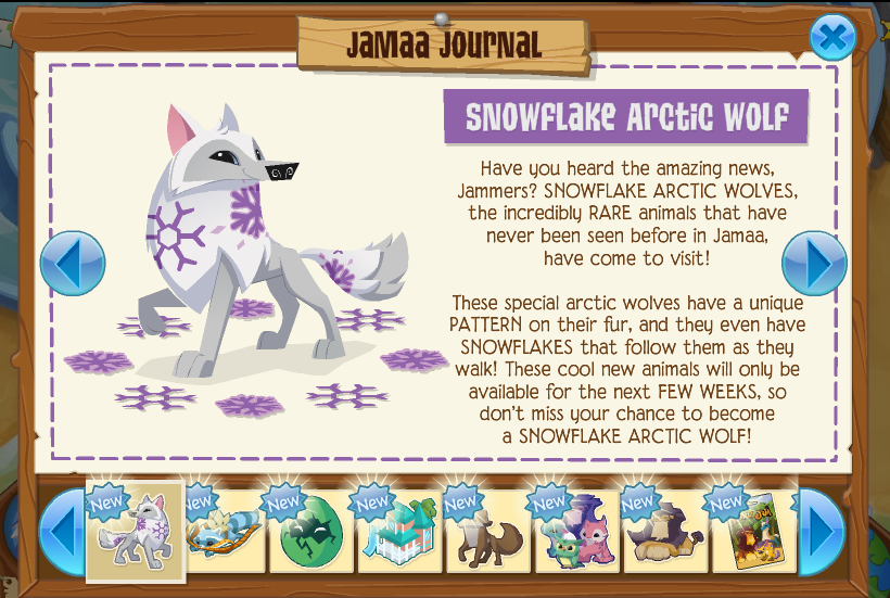 The Animal Jam Whip Snowflake Arctic Wolves