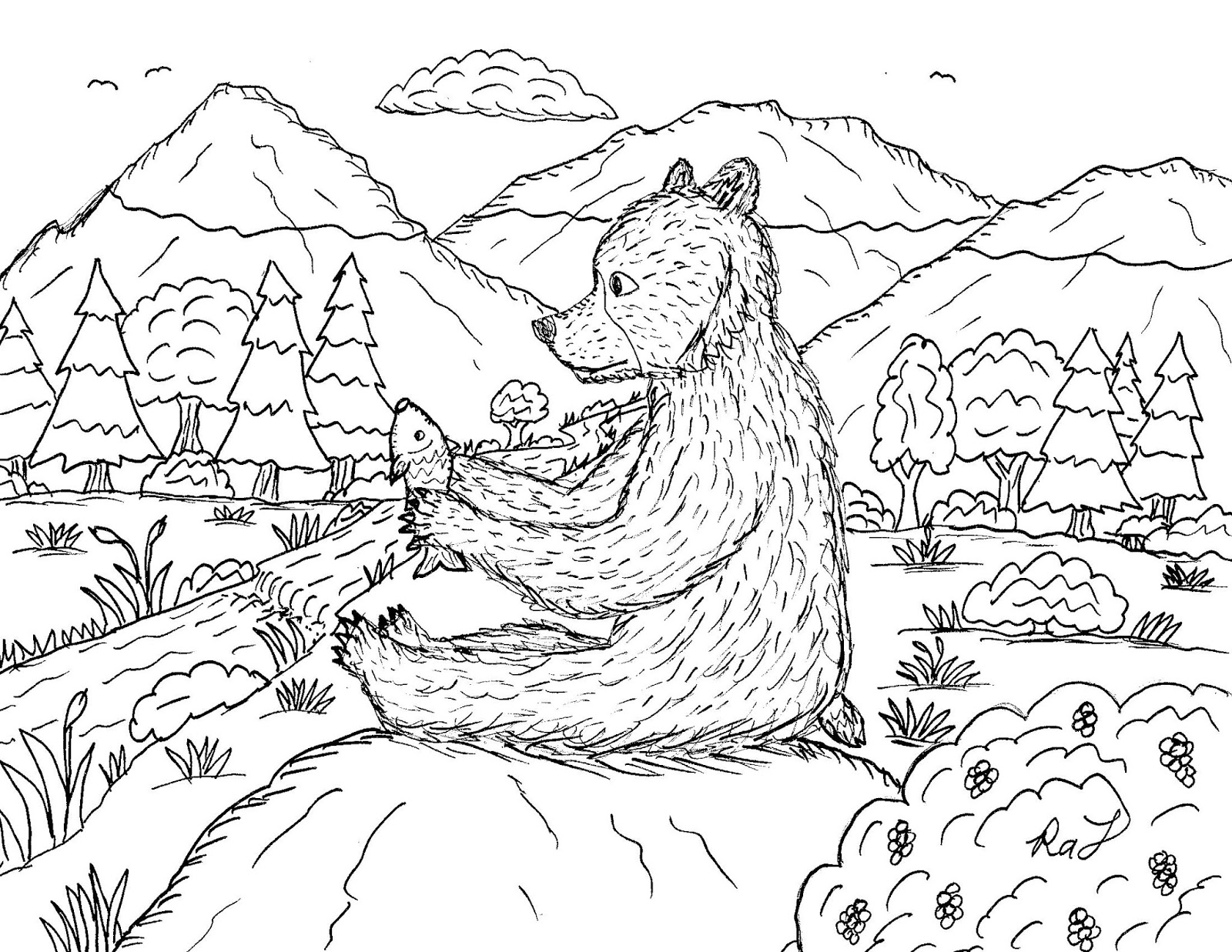 Robin's Great Coloring Pages: Kodiak Bear