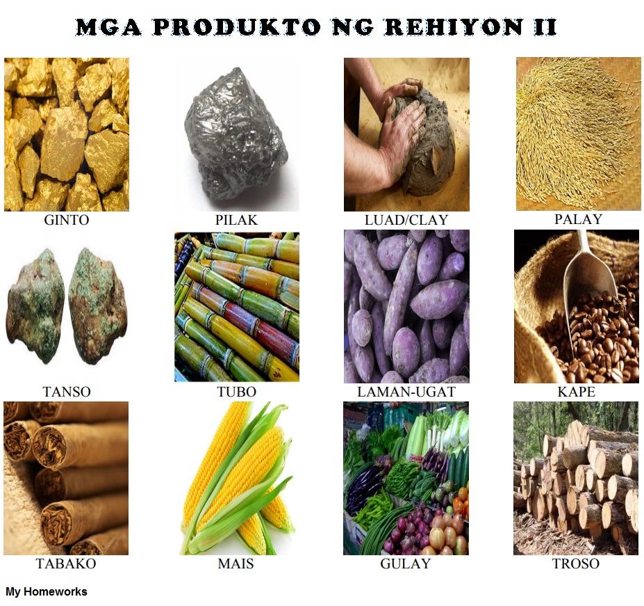 My Homeworks: Mga Produkto Sa Bawat Rehiyon ng Pilipinas- REHIYON II