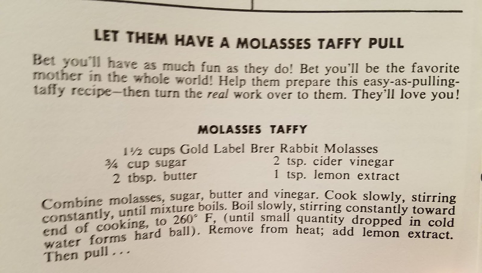 Reclaimed Recipes Molasses Taffy, Molasses Apple, Peanut Brittle, Milk