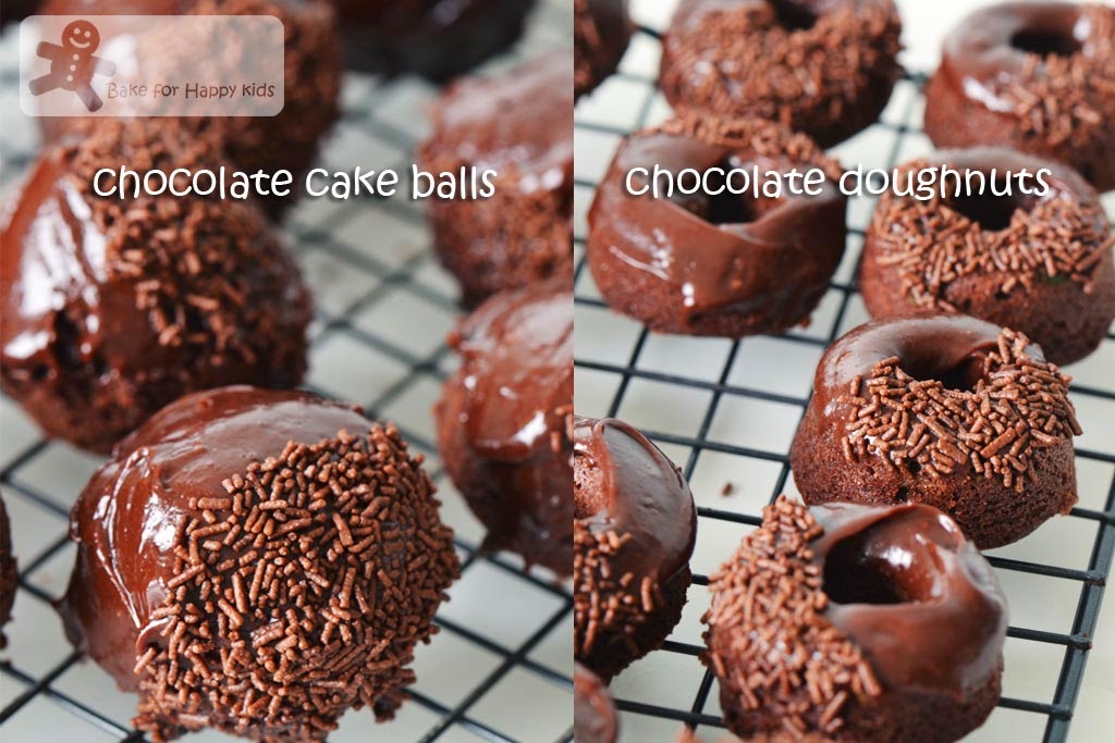 Bake for Happy Kids Chocolate Zucchini Doughnuts / Donuts and Cake Balls