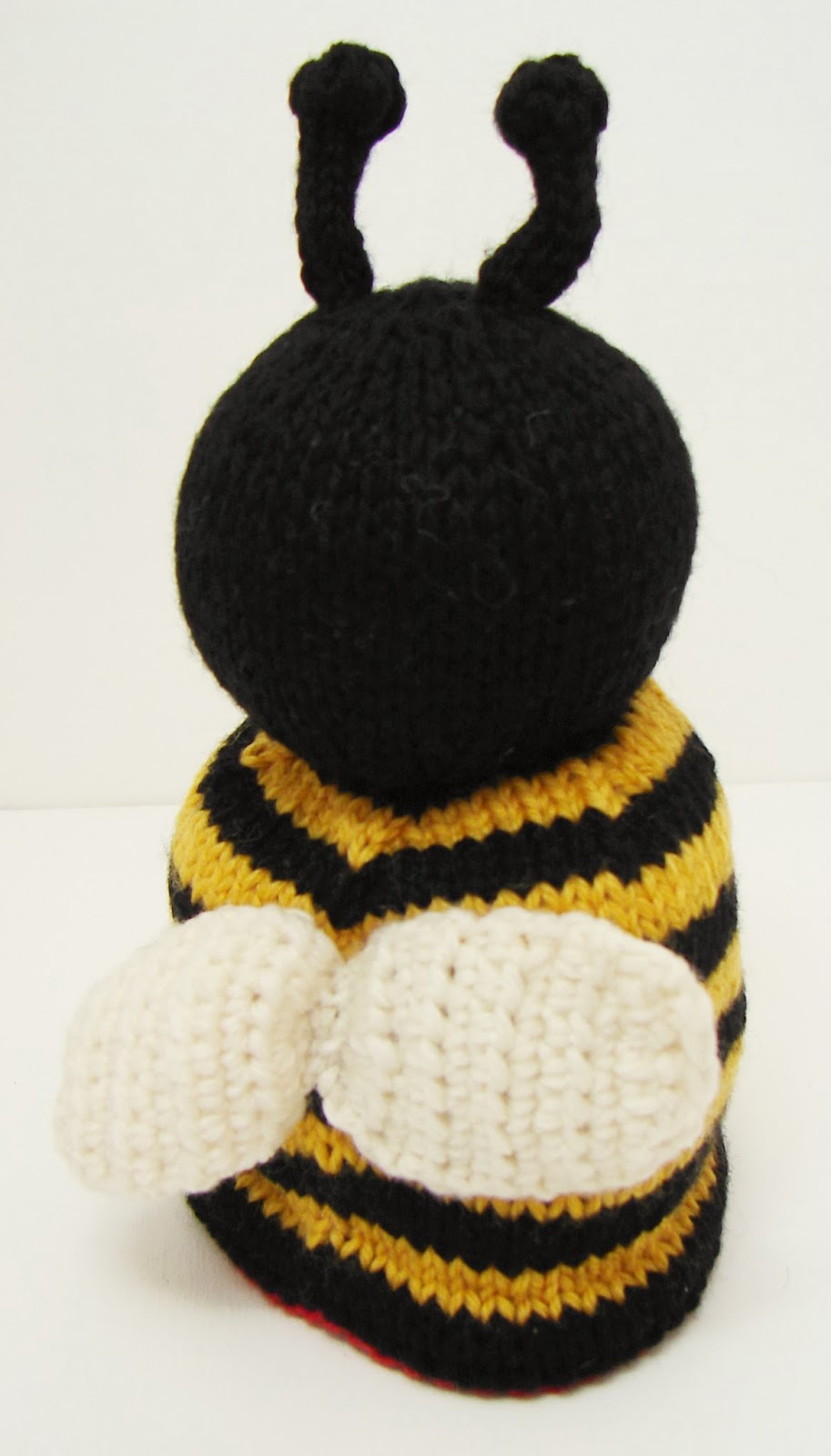 hand knit toy reversible bumblebee bee ladybug