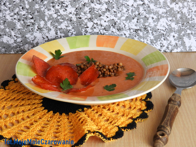 Zupa pomidorowo - groszkowa