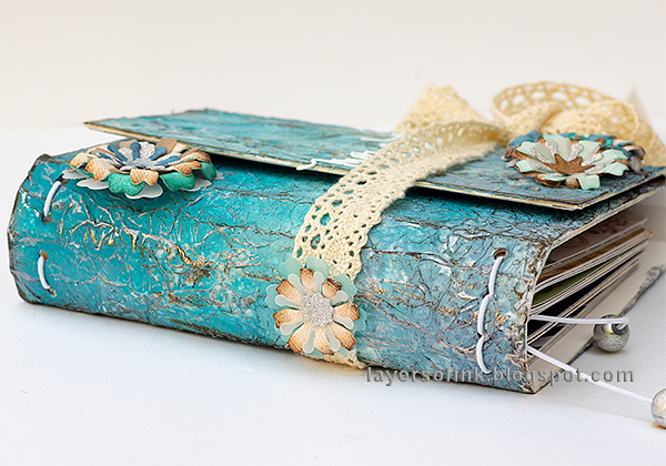 Layers of ink - Blue Textured Wrapped Journal Tutorial by Anna-Karin Evaldsson