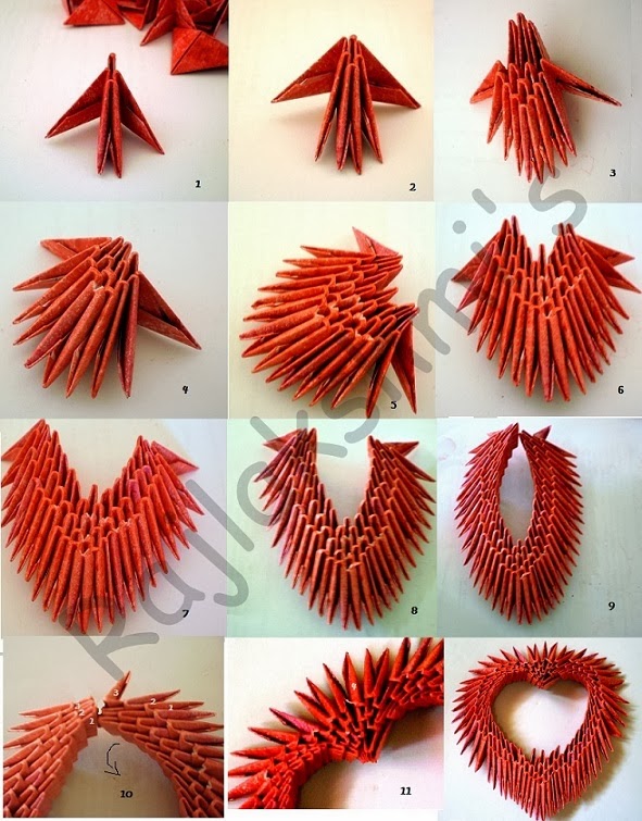 Popular DIY Crafts Blog How to Make 3D Origami Heart
