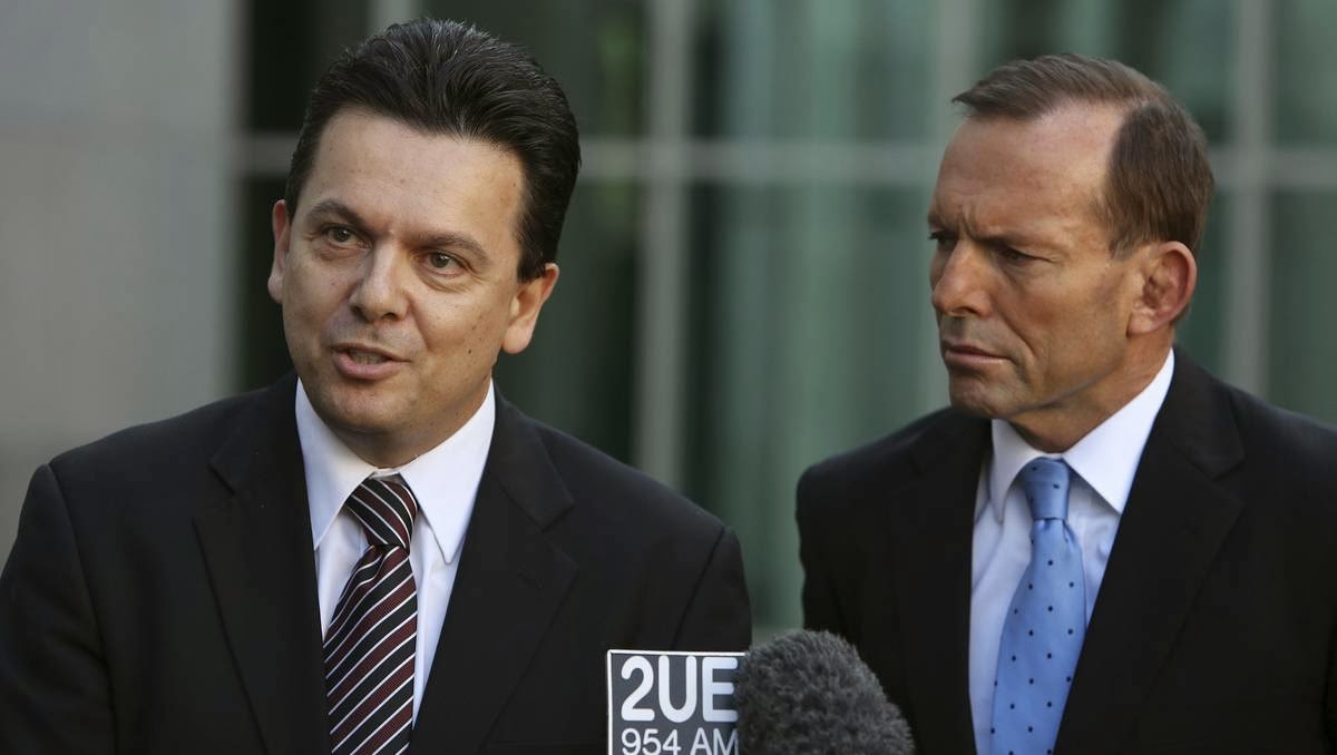 Nick Xenophon & Tony Abbott.