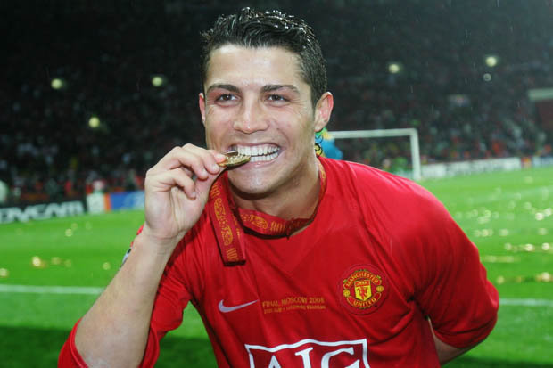 GLORY DAYS: Ronaldo celebrates winning the Champions League with United
