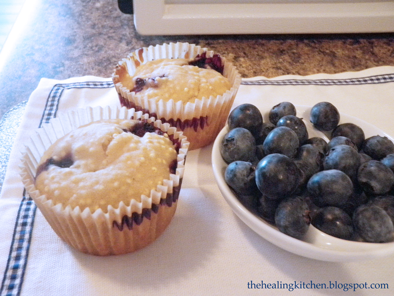 The Healing Kitchen Gluten free blueberry millet muffins