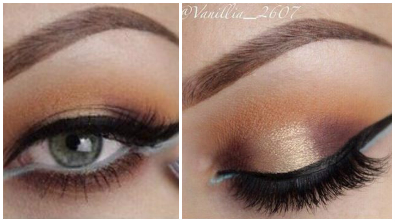 Maquillaje delicado con delineado celeste y negro