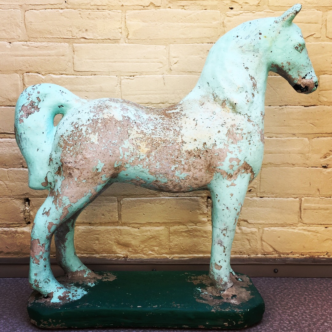 Era Antiques MIDCENTURY EQUINE COOLNESS 1960s Painted Concrete Horse