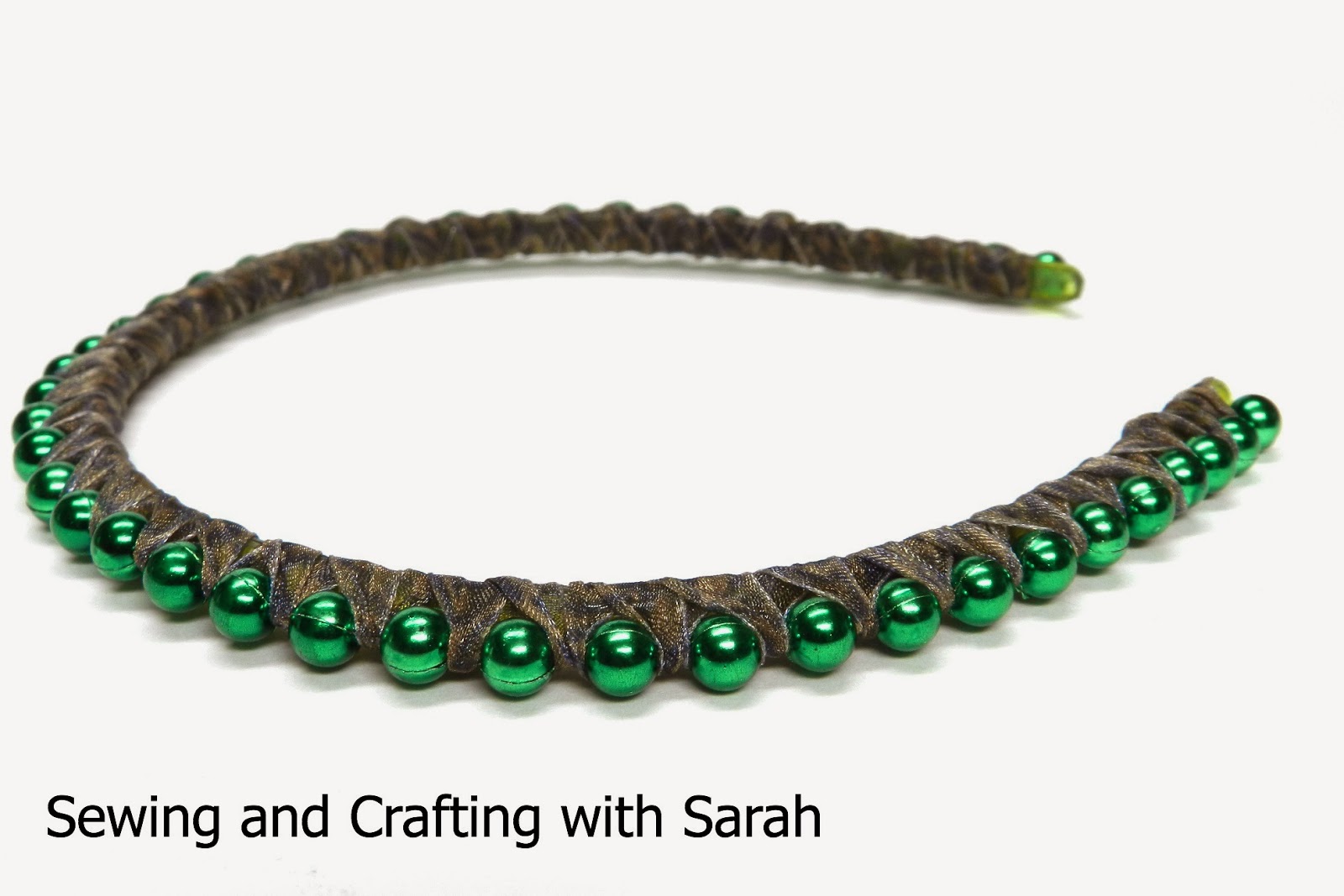 Sewing and Crafting with Sarah Ribbon Wrapped Bead Headbands Tutorial