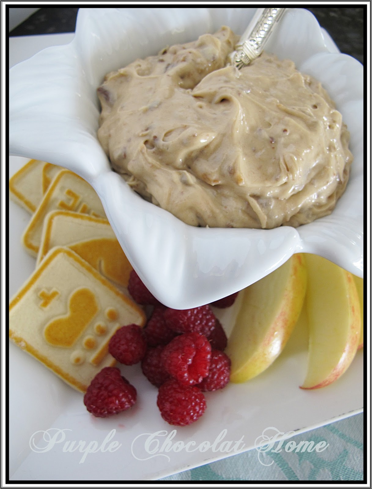 Caramel Toffee Dip Using Heath Toffee Bits Purple Chocolat Home