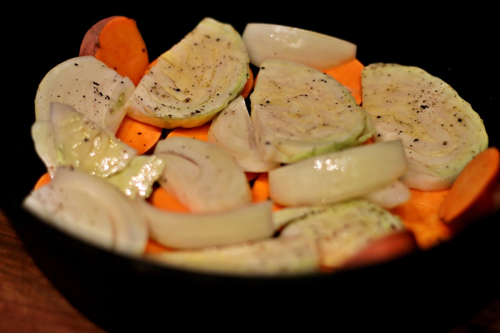 One-Pan Chicken with Sweet Potatoes & Cabbage