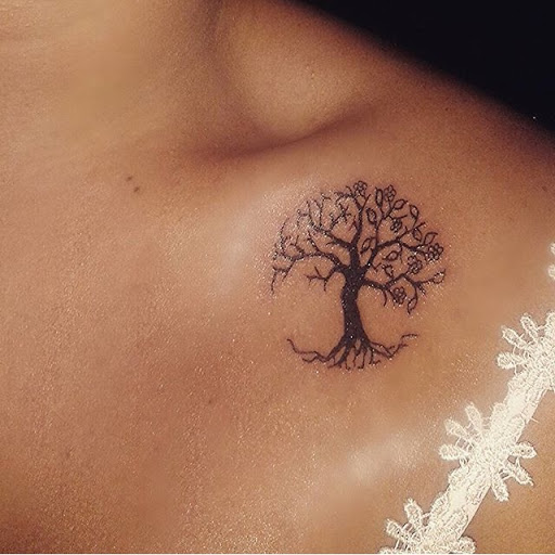 Arvore da Vida clavicula Tatuagens