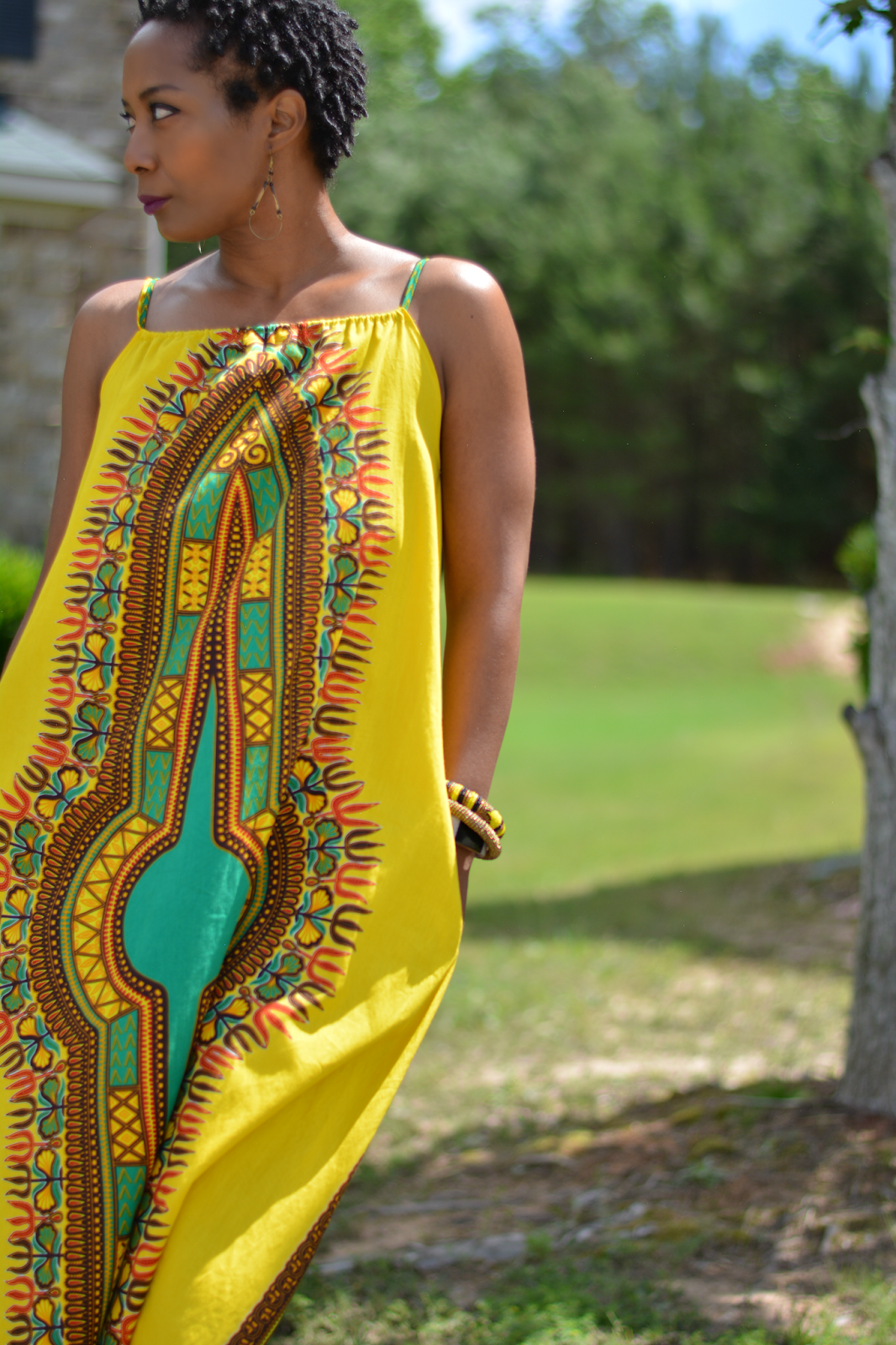 diy african print maxi dress  thriftanista in the city