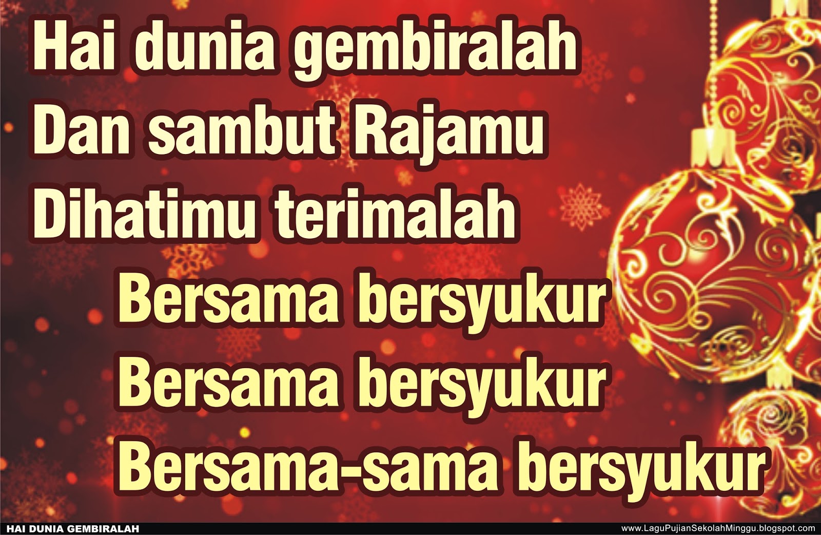 Lirik Lagu Pujian Rohani Kristen Sekolah Minggu Gereja