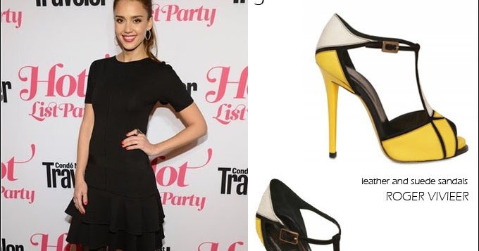 WHAT SHE WORE - Jessica Alba with Roger Vivier yellow sandals ~ I want ...