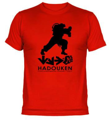 camiseta que muestra a Ryu haciendo un Hadouken. 