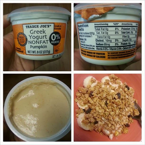 Shannon's Lightening the Load Trader Joe’s Pumpkin Nonfat Greek Yogurt