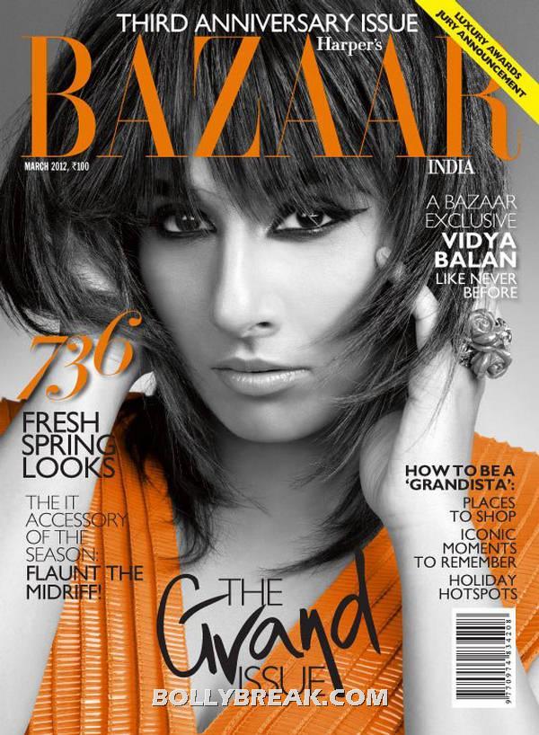 Vidya Balan sleek hair -  Vidya Balan Harper’s Bazaar March 2012 