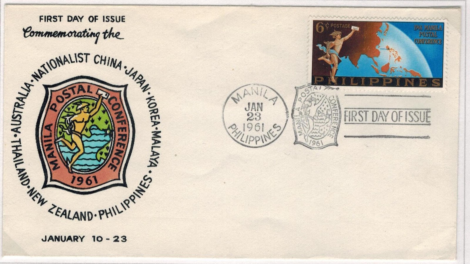 Philippine Republic Stamps 1961 Manila Postal Conference
