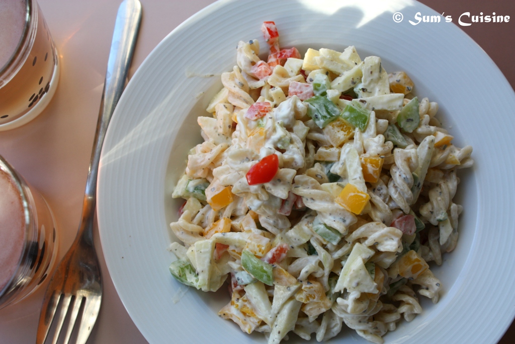 Sum's Cuisine Pasta Salad with Yogurt Dressing