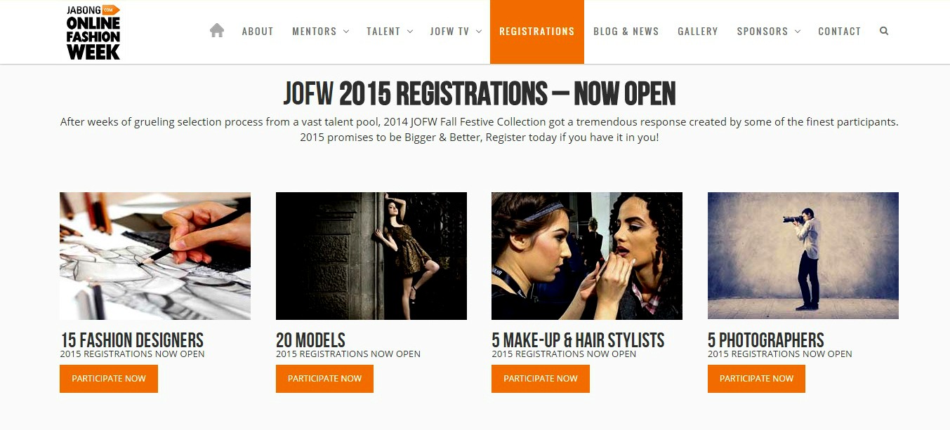 Jabong Online Fashion week - Registration opened