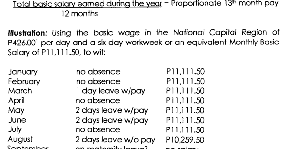 13th month pay bonus calculator call center focus