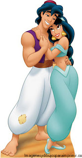 Aladin y jasmin enamorados