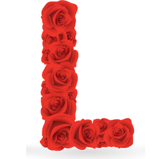 Abecedario de Rosas Rojas. Red Roses Alphabet.