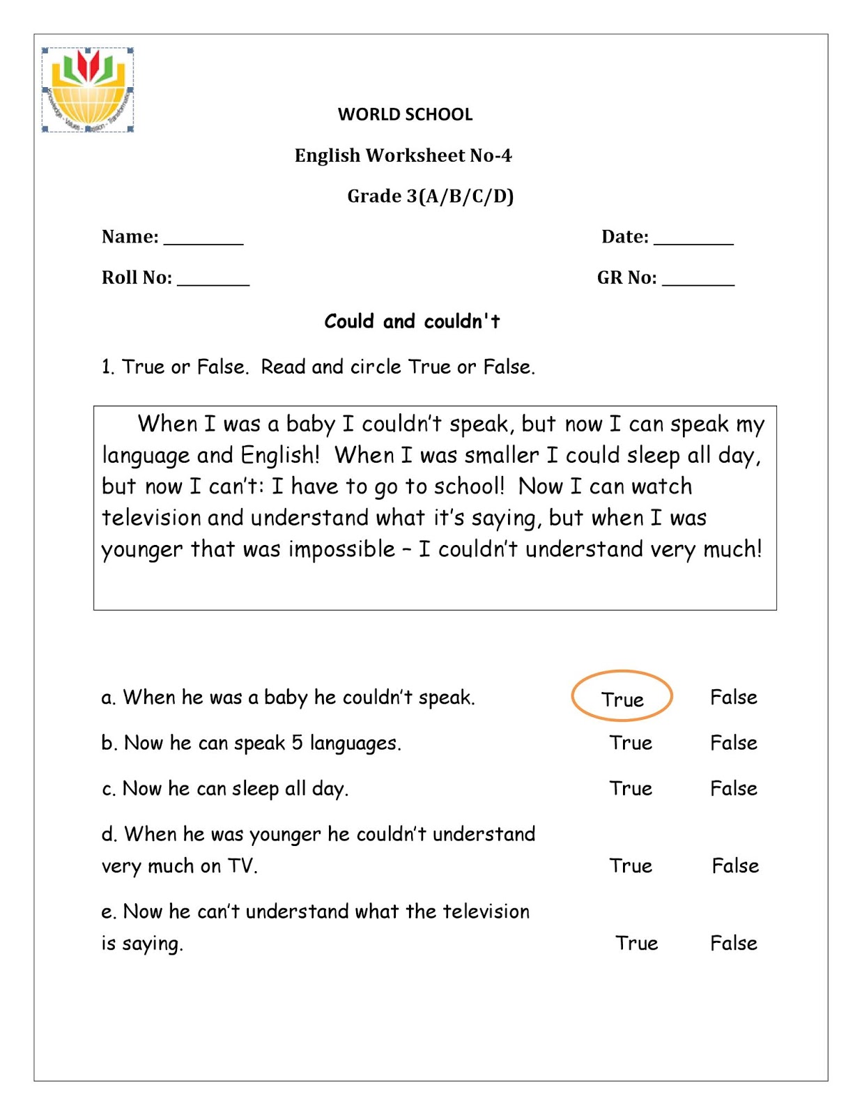 Assignment for class 3 english grammar image