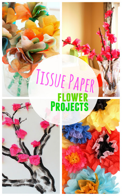 Creative and colorful Tissue Paper Flower Projects for Kids- Easy, affordable, and fun ways to be creative!