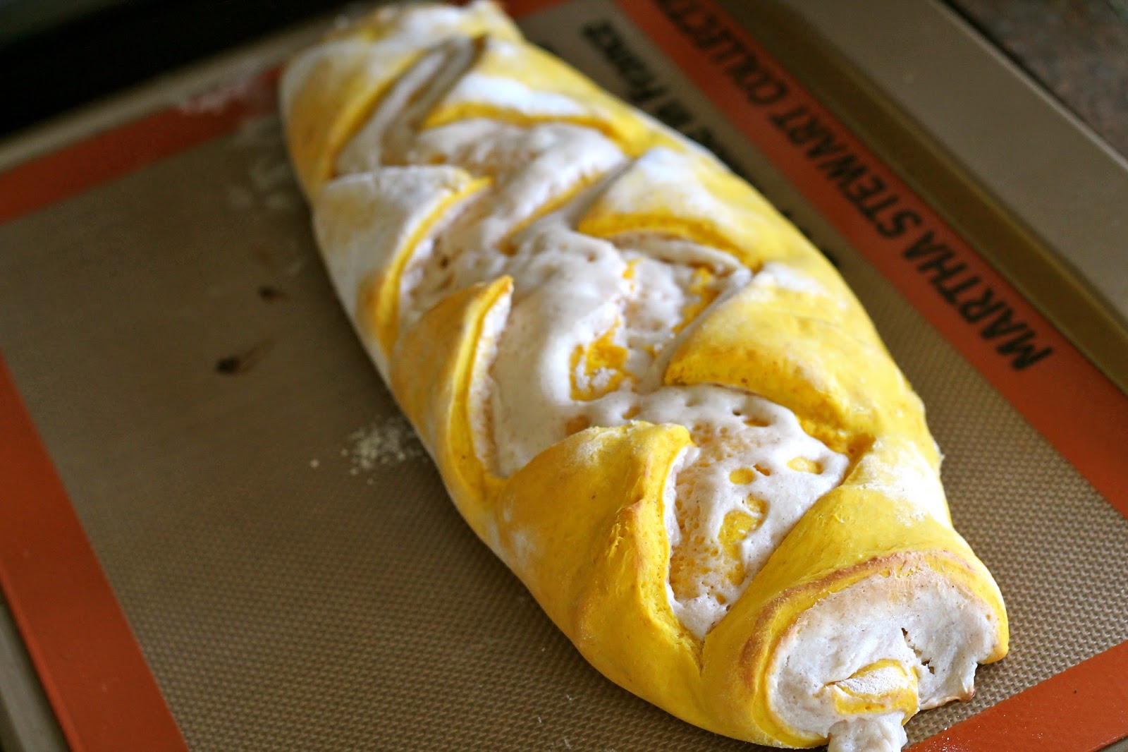 Mrs. Schwartz's Kitchen Pumpkin Cream Cheese Swirl Bread with Brown