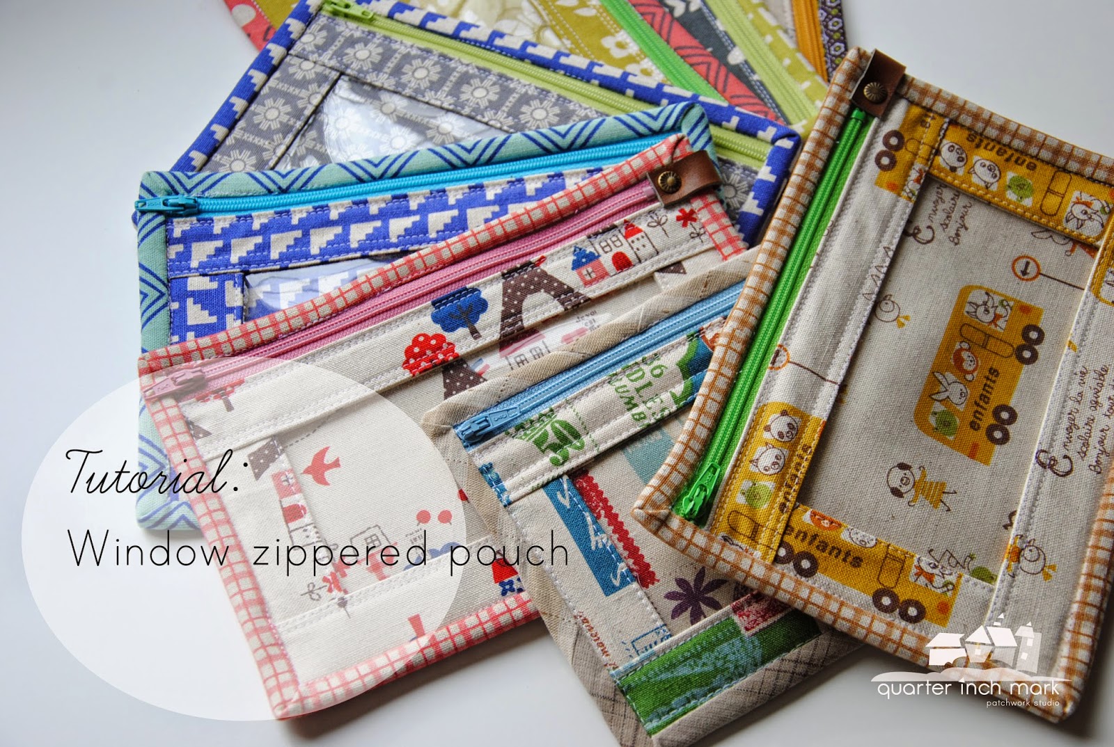 1/4&quot; mark: Tutorial: Window Zippered Pouches