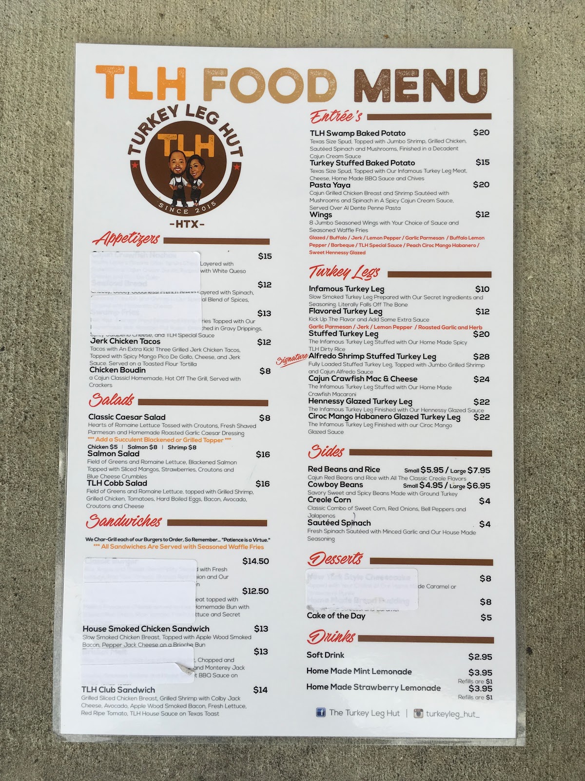 Turkey Leg Hut Food Truck Menu Menu Turkey Leg Hut Home Of The World 