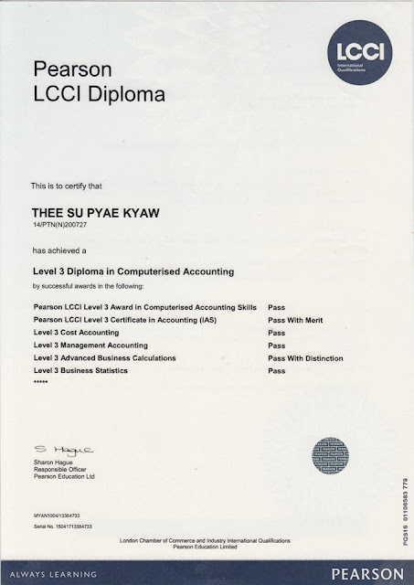 LCCI Level 3 - Diploma in Computerized Accounting