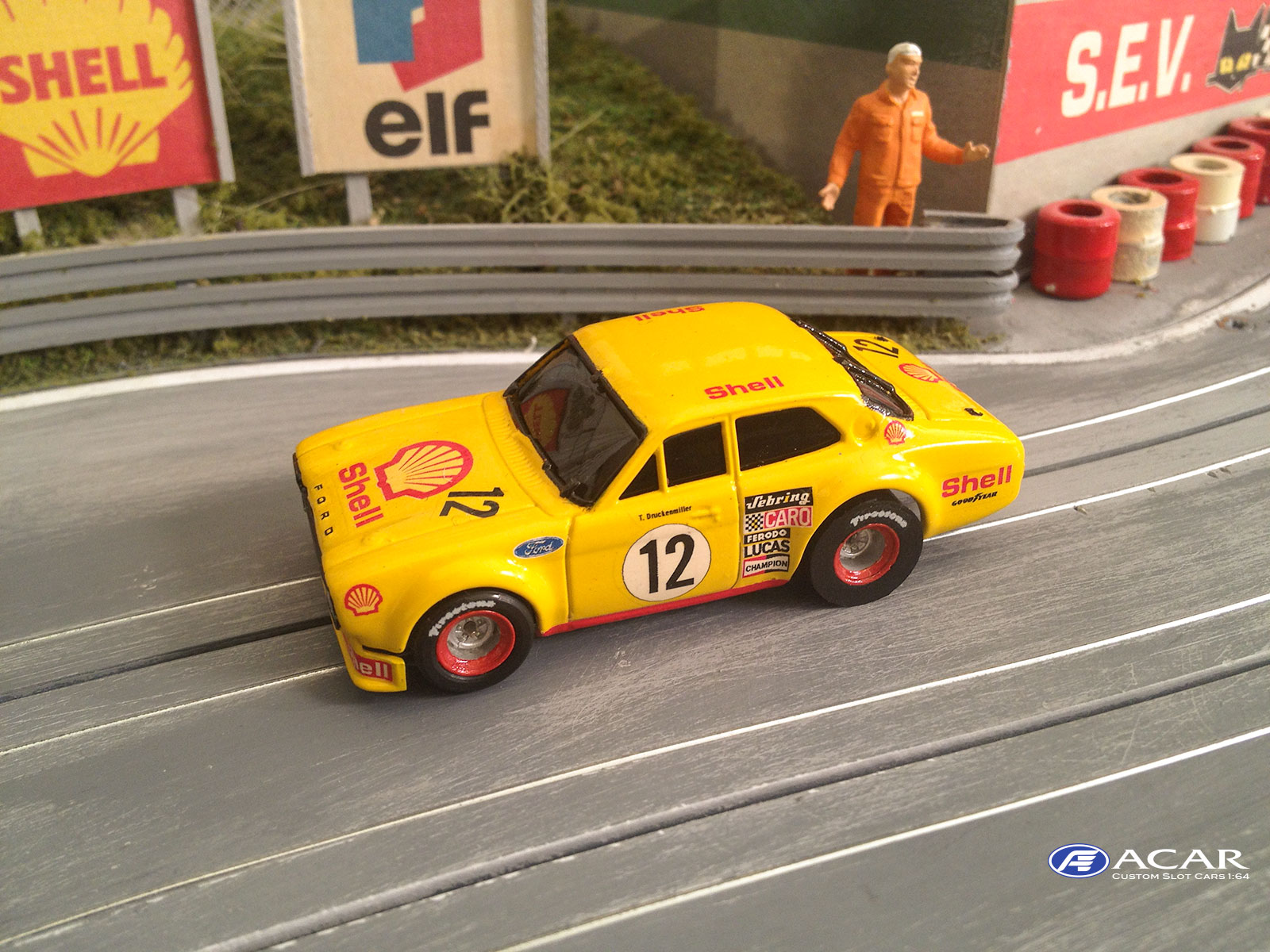 ACAR FOREST HILL SLOTCAR HO CUSTOM AFX FORD Escort MK1 TC Slotcar Custom 164