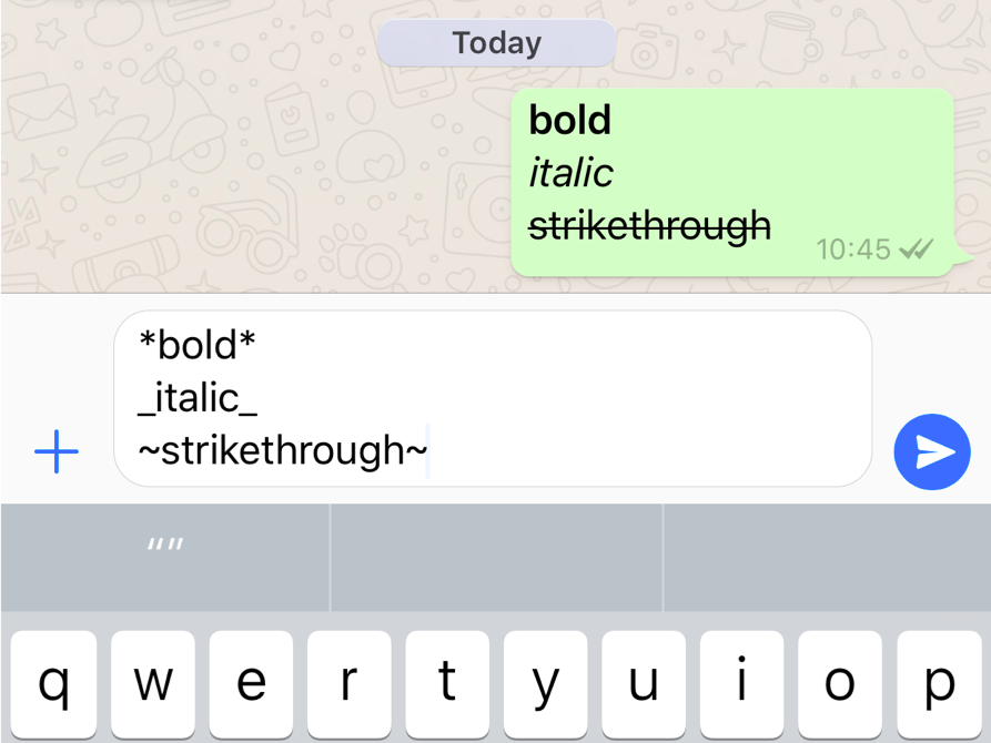 Cara Membuat Bold, Italic dan Strikethrough di WhatsApp