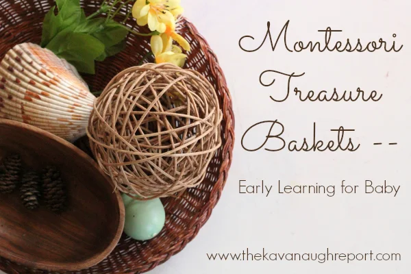 baby school, nature, montessori for baby, treasure basket