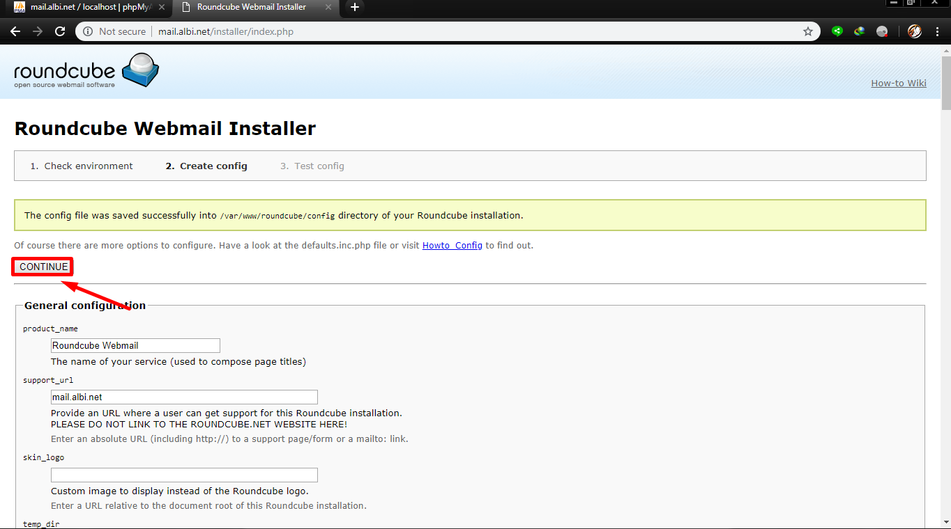 Roundcube timeweb