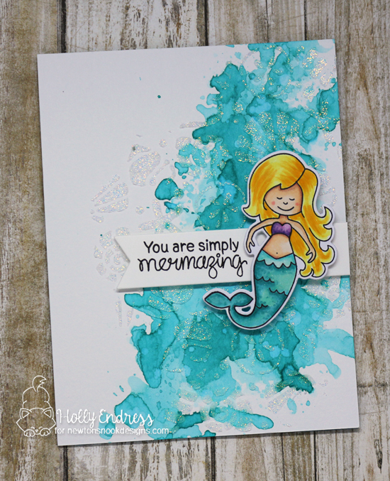 Mermaid Card by Holly Endress | Narly Mermaids Stamp Set by Newton's Nook Designs #newtonsnook #handmade