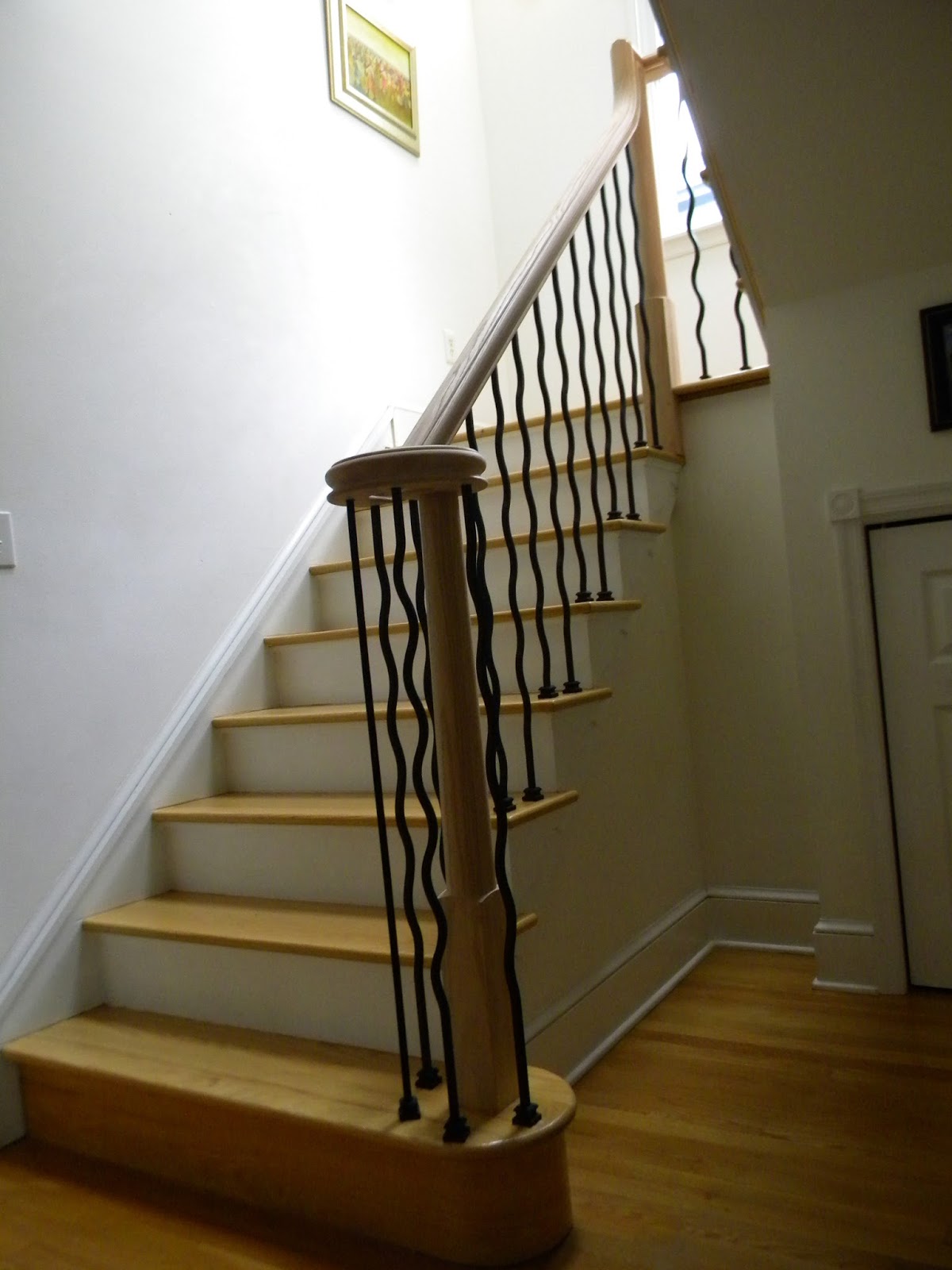Wood Stairs and Rails and Iron Balusters Wavy Iron Balusters Ocean City NJ