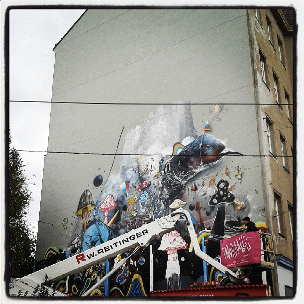 Street Art Collaboration By Collin Van Der Sluijs and Rutger In Vienna, Austria. Organised by Inoperable. 2