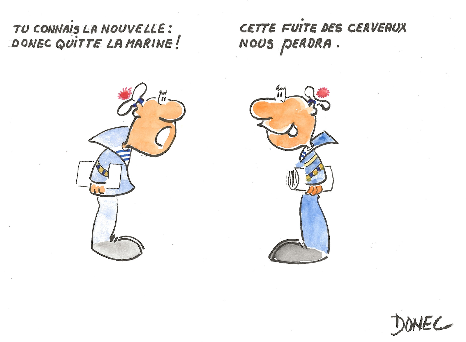 La Marcophilie Navale Envelopmer Humour dans le carré par DONEC 1418