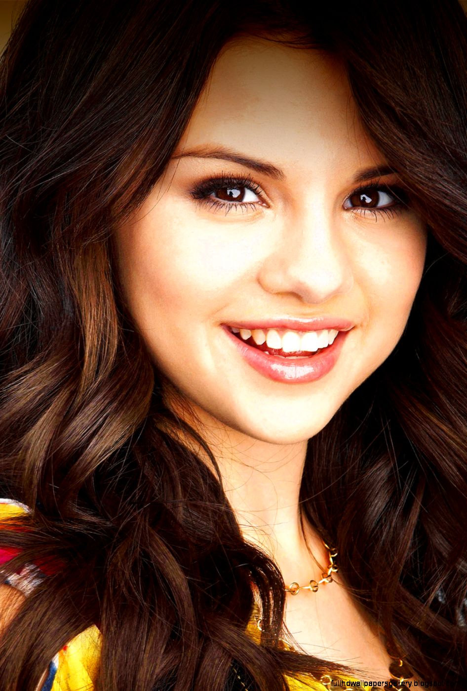 FREEIOS7  selena gomez smile   parallax HD iPhone iPad wallpaper