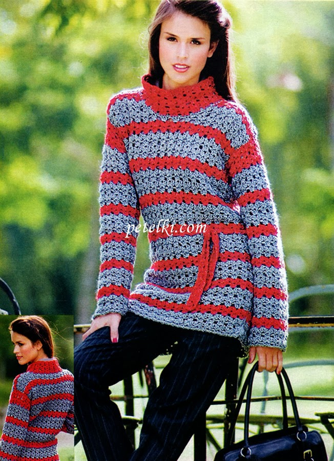 TRICO y CROCHETmadonamía Jersey de invierno a crochet para mujer con