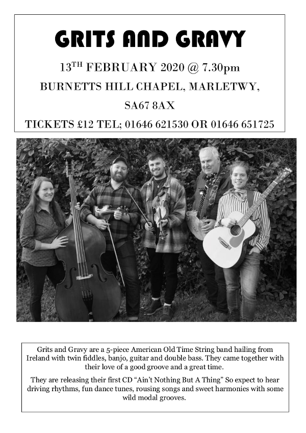 The Bluegrass Ireland Blog Grits & Gravy in Wales, 13 Feb. 2020