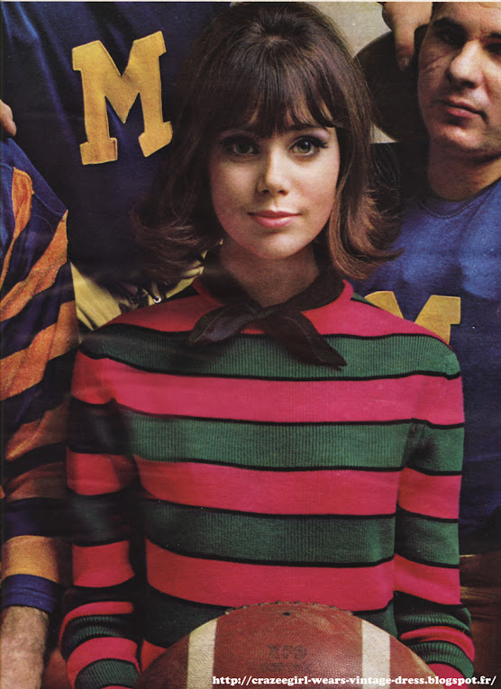 pink green striped stripe sweater jumper 1964 60s 1960 twiggy 