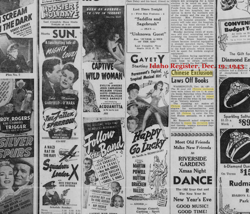 A Chinese American Historian By Chance Newspaper Reports of the 1943